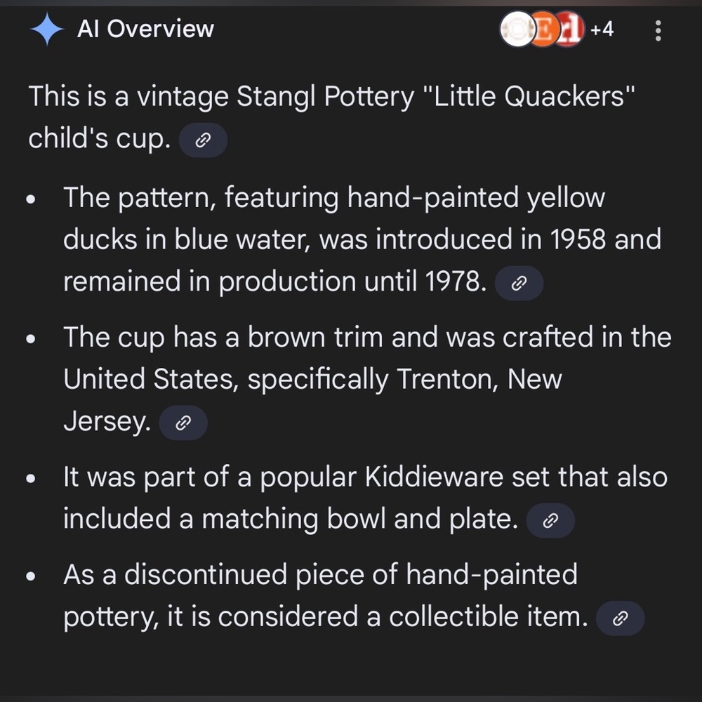 Stangl Pottery Kiddieware Little Quackers Hand Painted Cup Signed 2.75"T - Picture 7 of 7